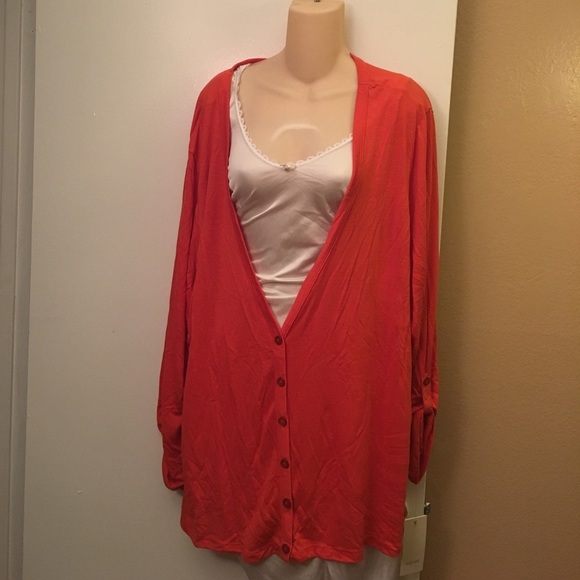 Sejour Sweaters - Orange cardigan